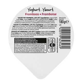 Delhaize | Yoghurt | Vol | Framboos 