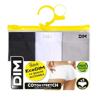 Dim | EcoDIM | Boxers coton | noir/blanc/gris | 40/42 