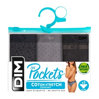 Dim | Paris | Slips Pocket Coton | logo zwart | 44/46 