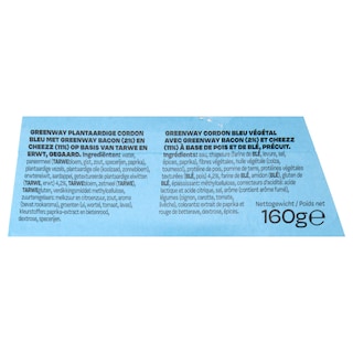 Greenway | Cordon bleu | Vegan 160 gr