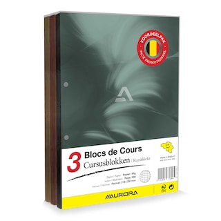 Aurora | Blocs de cours | A4 | Quadrillé 