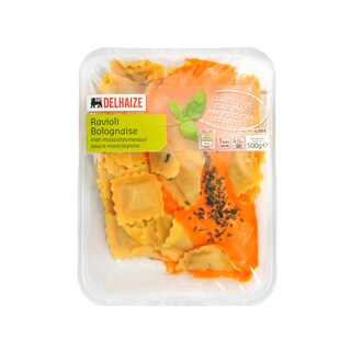 Delhaize | Ravioli | Bolognaise | Sauce mascarpone 