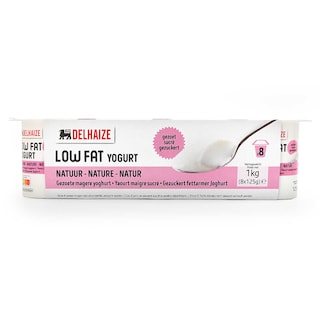 Delhaize | Yaourt | Nature | Maigre | Sucré 8 x 125 gr