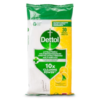 Dettol | 30 Lingettes Multi-Surfaces | Citron 