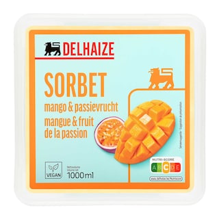 Delhaize | Sorbet | Mangue | Fruit de la passion 