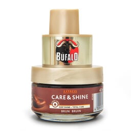 Bufalo | Cirage | Express | Care & shine | Avec éponge applicateur | Brun 4 cl