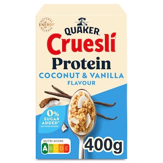 Quaker | Cruesli | Ontbijtgranen | Proteïne | Kokos & vanille 