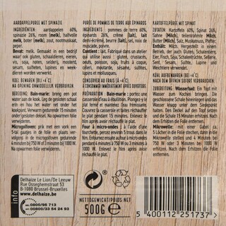 Delhaize | Purée | Épinards 500 gr
