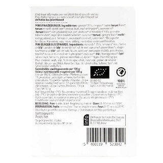 Delhaize | Plant-Based | Mini burger | Spinazie | Veggie | Bio 