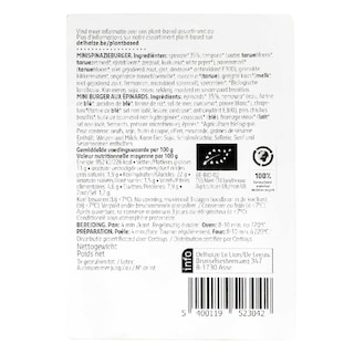 Delhaize | Plant-Based | Mini burger | Spinazie | Veggie | Bio 
