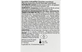 Delhaize | Makreelfilet | Gerookt | Natuur 