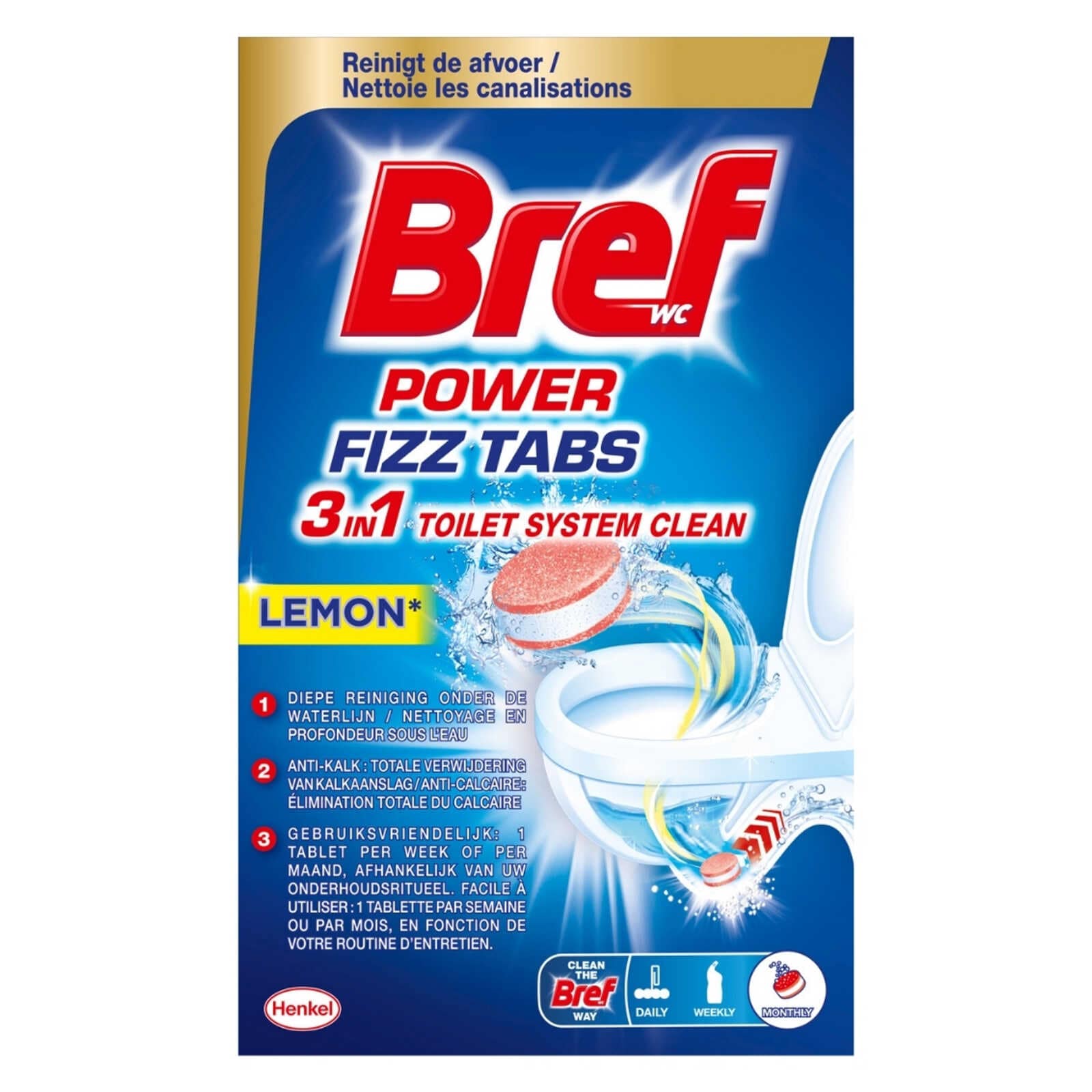 Bref WC Watertank blokje  | 3 in 1 | Afvoer