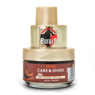 Bufalo | Cirage | Express | Care & shine | Avec éponge applicateur | Brun 4 cl
