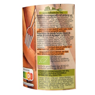 Delhaize | Bio | Saucisses | Fumées | Bio 