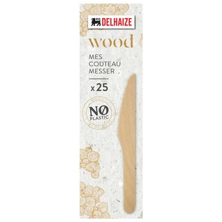 Delhaize | Couteaux | bois | 16.5cm 25 pc
