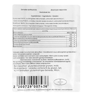 Delhaize | Bio | Biefstuk | Gehakte | Bio 