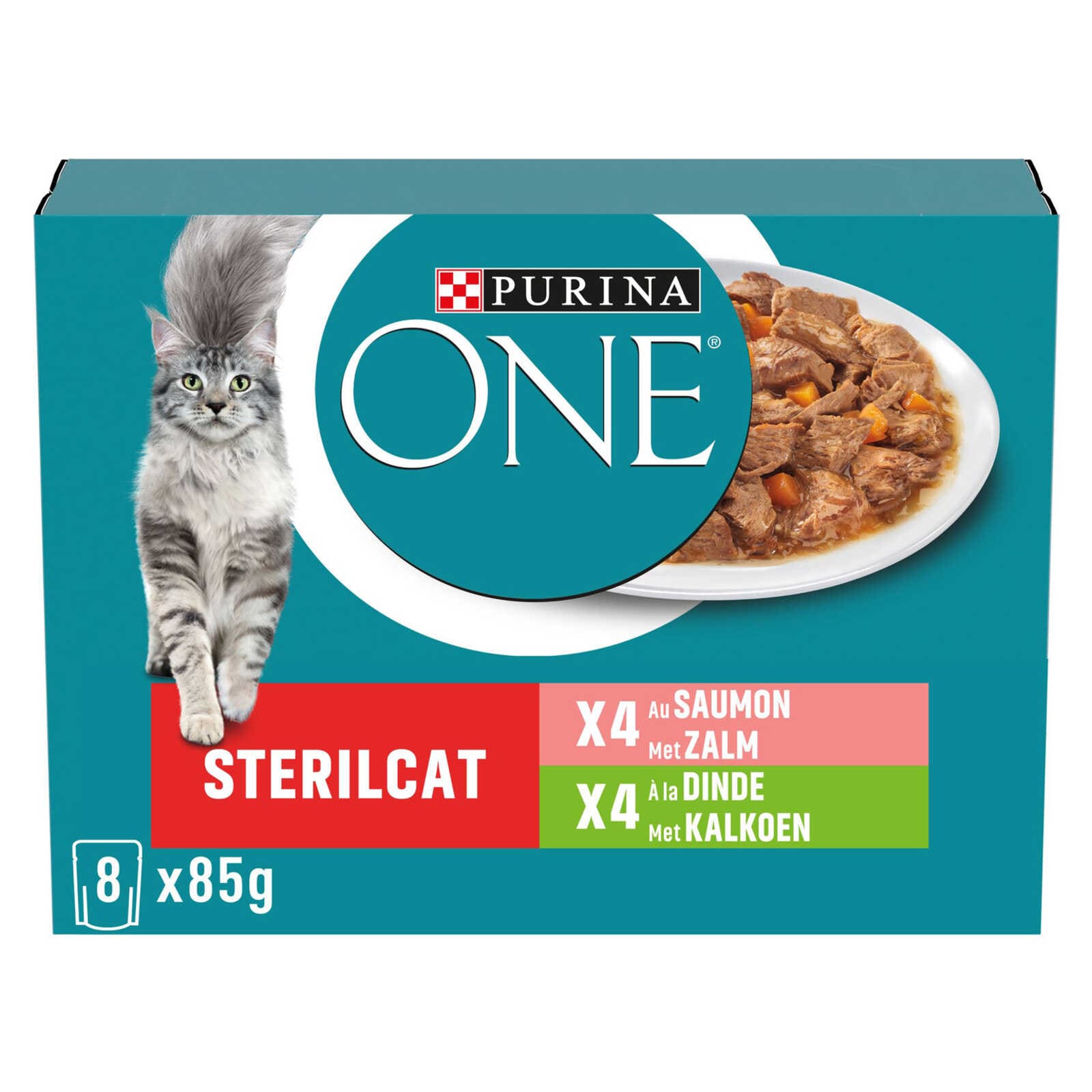Purina ONE Kattenvoeding | Sterilised | Pâté | Zalm & Kalkoen