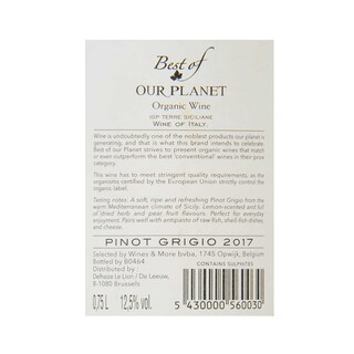 Italie - Italië | Sicilia - Terra Siciliane | Best Of Our Planet Pinot Grigio Blanc | Bio 