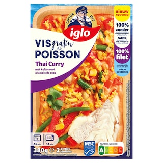 Iglo | Gratin poisson | Légumes | Sauce de Coco 380 gr