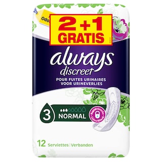 Always | Discreet | Verbanden | Urineverlies | Normal | 2+1 