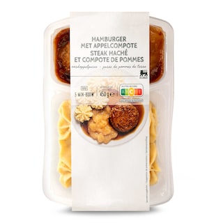 Delhaize | Hamburger | Appelcompote | Aardappelpuree 450 gr