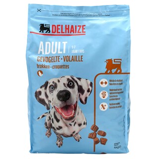 Delhaize | Hondenvoeding | Brokjes | Adult | Gevogelte 4 kg