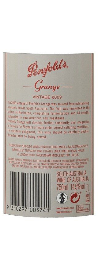 Australie - Australië | South Eastern | Penfolds Grange 2009 Syrah Cabernet Sauv 