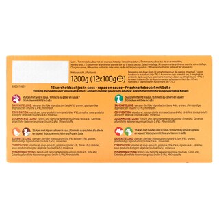 Delhaize | Aliment chat | Sauce | Adult | Mix viande 12 x 100 gr