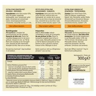 Delhaize | Extra fijne erwtjes | Steam 300 gr