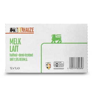 Delhaize | Lait | Demi-écrémé 12 x 1 l