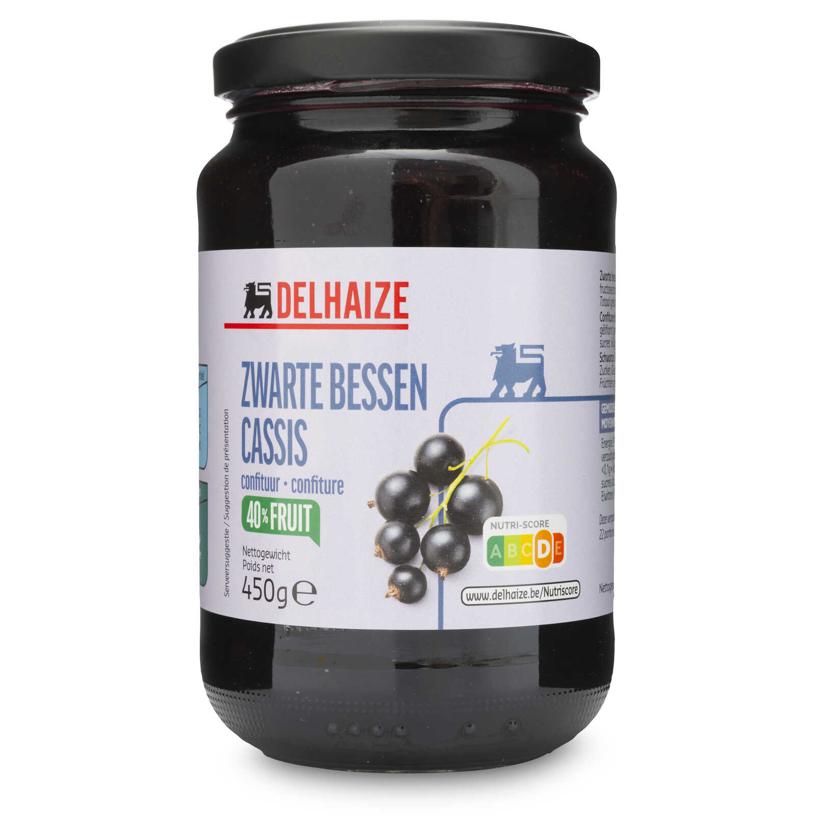 Delhaize | Confituur | Zwaarte bessen | 61% | 450 gr | Delhaize