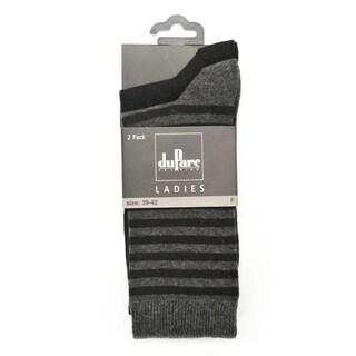 duParc | Chaussettes dames | noir lignes | 39/42 