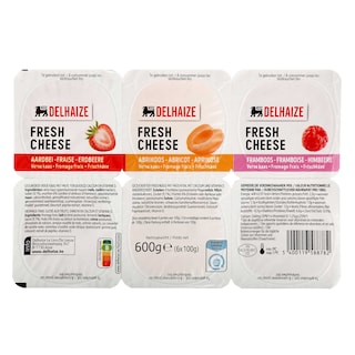 Delhaize | Verse kaas | Gezoet | Vruchten 6 x 100 gr