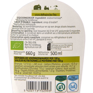 Delhaize | Bio | Esdoornsiroop | Bio 