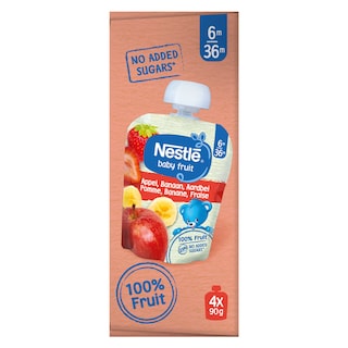 Nestlé | Baby Fruit | Gourde | Pomme Banane Fraise | 6 mois 4 x 90 gr