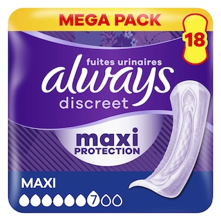 Always | Discreet | Serviettes | Fuites Urinaires | Maxi 