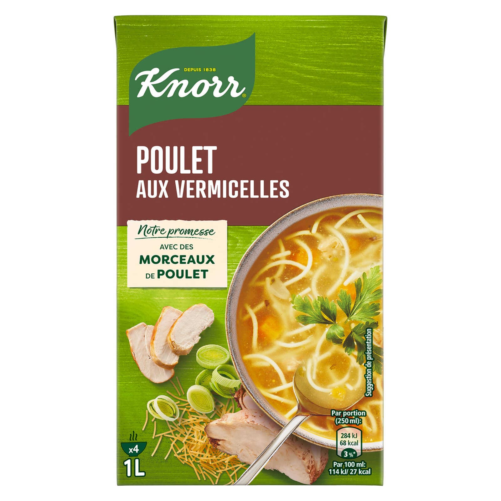 Knorr Soep in brik | Kip en vermicelli | 1 L