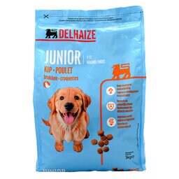 Delhaize | Hondenvoeding | Brokjes | Junior | Kip 3 kg