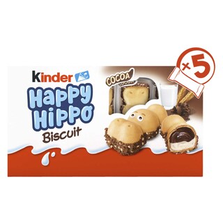 Kinder | Happy Hippo | Koekje | Cacao | Kinderen | 5 stuks 104 gr