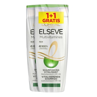 L'Oréal Paris | Elseve Haircare | 2in1 Multivitaminen | 2x300ml | Normaal haar, neiging tot opnieuw invetten | 1+1 