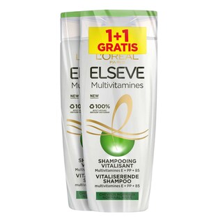 L'Oréal Paris | Elseve Haircare | Multivitamines 2en1 | 2x300ml | Cheveux Normaux, tendance à Regraisser | 1+1 