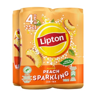 Lipton | Ice Tea | Sparkling | Pêche | Can 4 x 25 cl