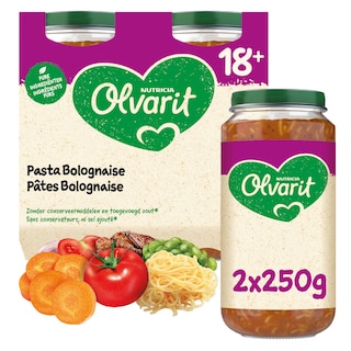 Olvarit | Repas | Pâtes bolognaise | 18M 2 x 250 gr