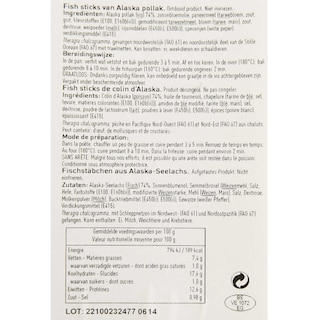 Delhaize | Fish sticks | Alaska pollak 185 gr