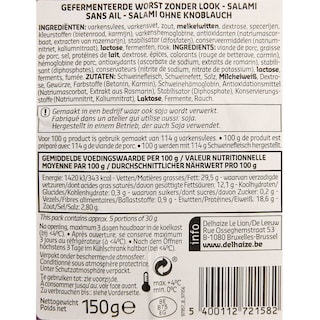 Delhaize | Salami sans ail 150 gr