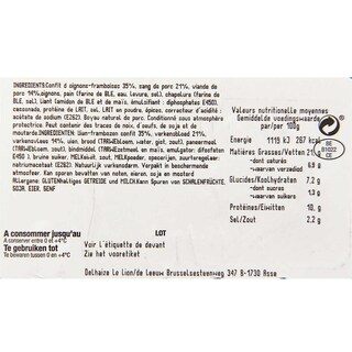 Delhaize | Boudins | Noir | Oignon-Framboise 