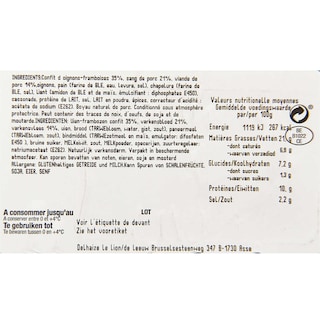 Delhaize | Boudins | Noir | Oignon-Framboise 