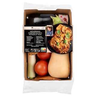 Delhaize | Maaltijdbox | Moussaka | Pompoen | Feta 