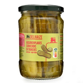 Delhaize | Augurken | Schijfjes | Zoetzuur 320 gr