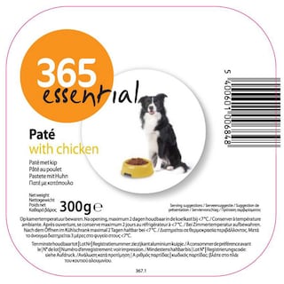 Delhaize | Aliment chien | Pâtée | Poulet | 